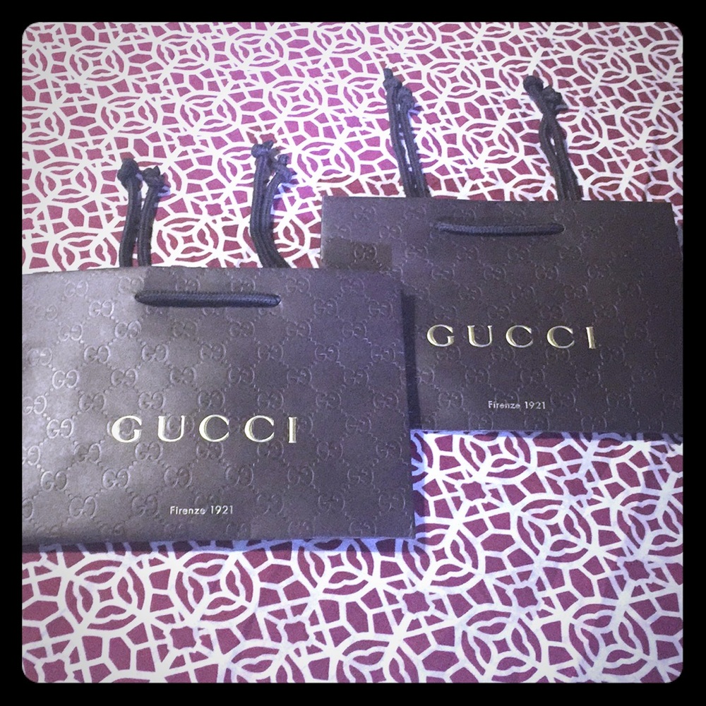 2 Gucci shopping bag 9 & 6/5 inches
